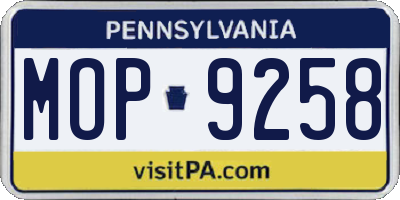 PA license plate MOP9258