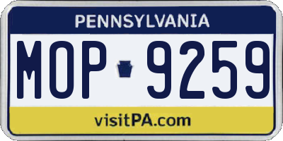 PA license plate MOP9259