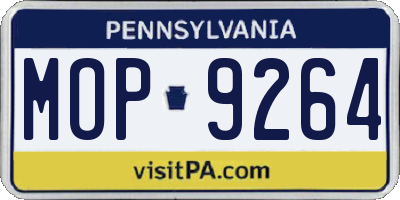 PA license plate MOP9264