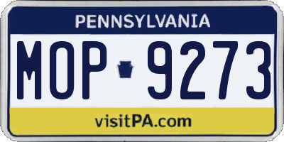PA license plate MOP9273