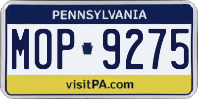 PA license plate MOP9275