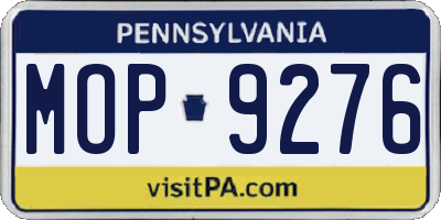 PA license plate MOP9276
