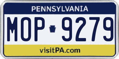 PA license plate MOP9279