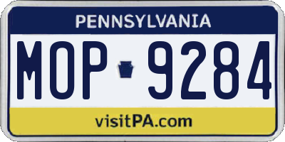 PA license plate MOP9284