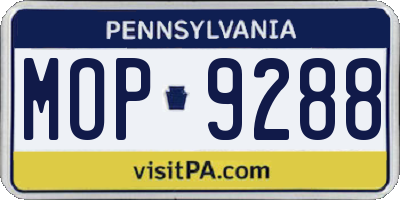 PA license plate MOP9288
