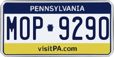 PA license plate MOP9290