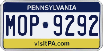 PA license plate MOP9292
