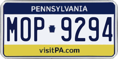 PA license plate MOP9294