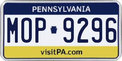 PA license plate MOP9296