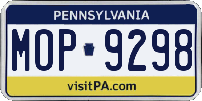 PA license plate MOP9298