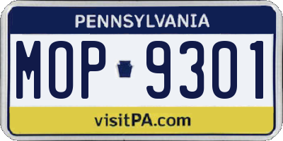 PA license plate MOP9301
