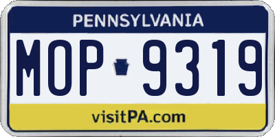 PA license plate MOP9319
