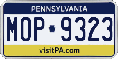 PA license plate MOP9323