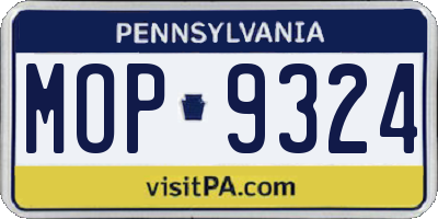 PA license plate MOP9324