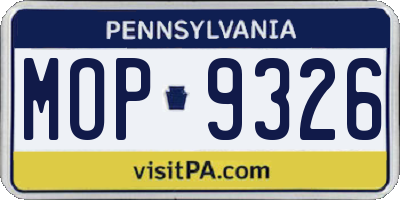 PA license plate MOP9326