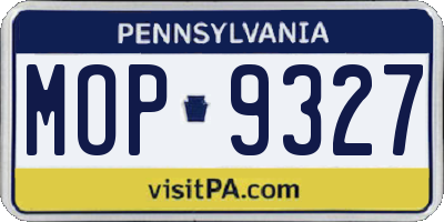 PA license plate MOP9327