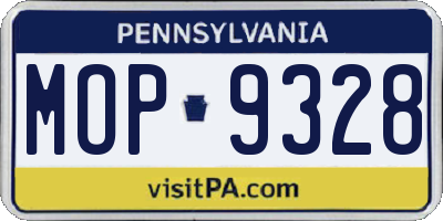 PA license plate MOP9328