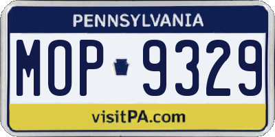 PA license plate MOP9329