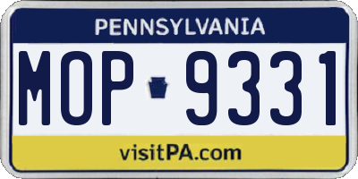 PA license plate MOP9331