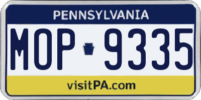 PA license plate MOP9335
