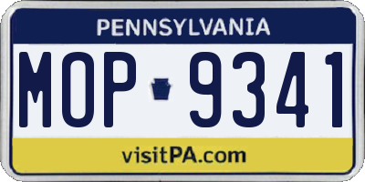 PA license plate MOP9341