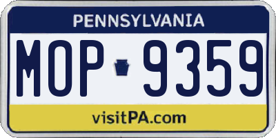PA license plate MOP9359