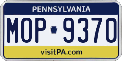 PA license plate MOP9370