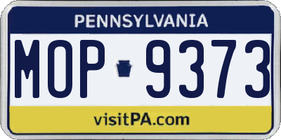 PA license plate MOP9373