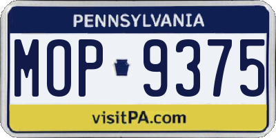 PA license plate MOP9375