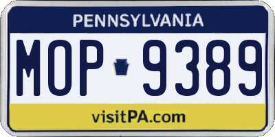 PA license plate MOP9389