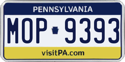PA license plate MOP9393