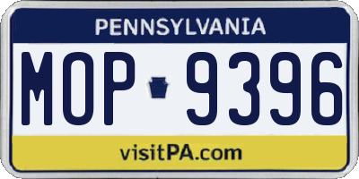 PA license plate MOP9396