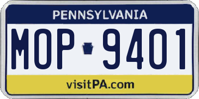 PA license plate MOP9401