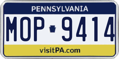PA license plate MOP9414