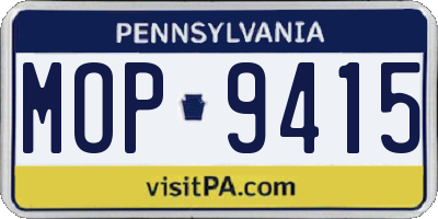 PA license plate MOP9415