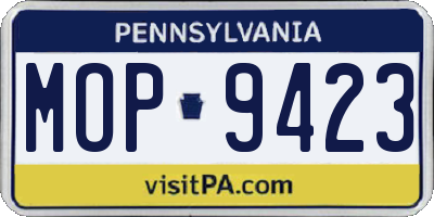 PA license plate MOP9423