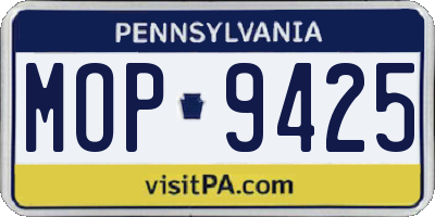 PA license plate MOP9425