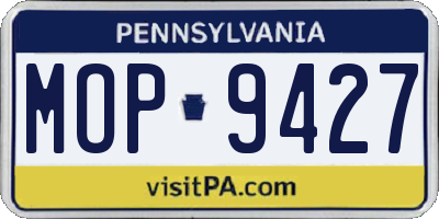 PA license plate MOP9427