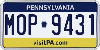 PA license plate MOP9431