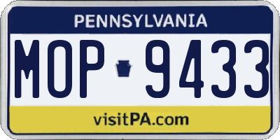 PA license plate MOP9433