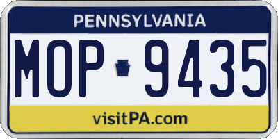 PA license plate MOP9435