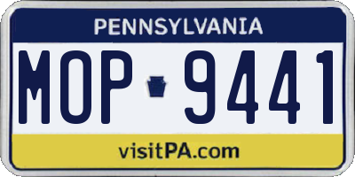PA license plate MOP9441