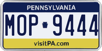 PA license plate MOP9444