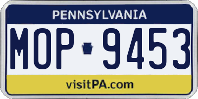 PA license plate MOP9453