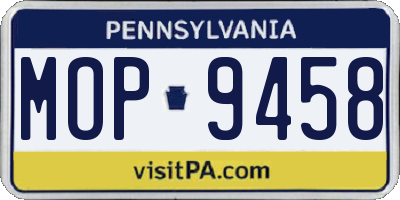 PA license plate MOP9458