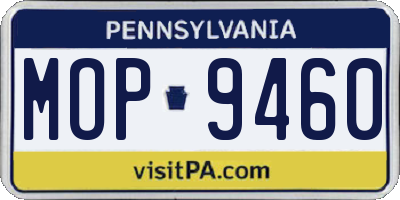 PA license plate MOP9460