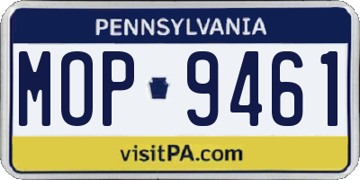 PA license plate MOP9461