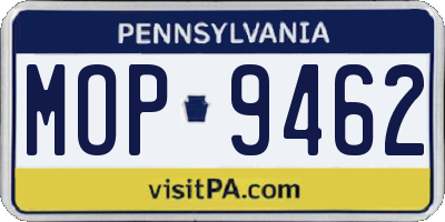 PA license plate MOP9462