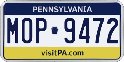 PA license plate MOP9472