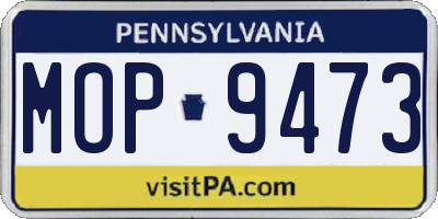 PA license plate MOP9473